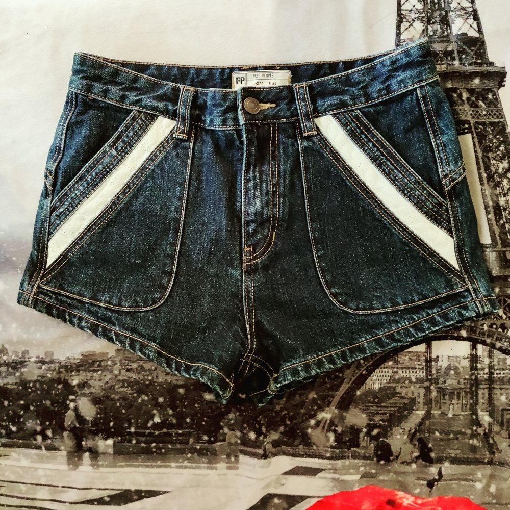 -Free People denim shorts